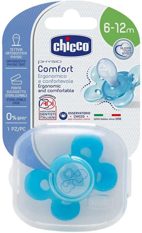 Chicco Soother Ph.Comfort Blue Sil 6-12M 1Pc C Soother(Blue)