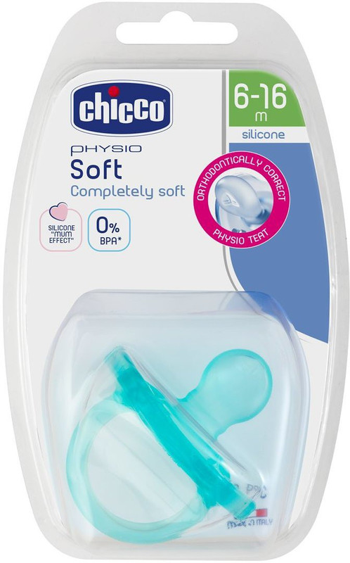 Chicco Ph.Soft Blue Sil 6-16M 1Pc Soother(Blue)