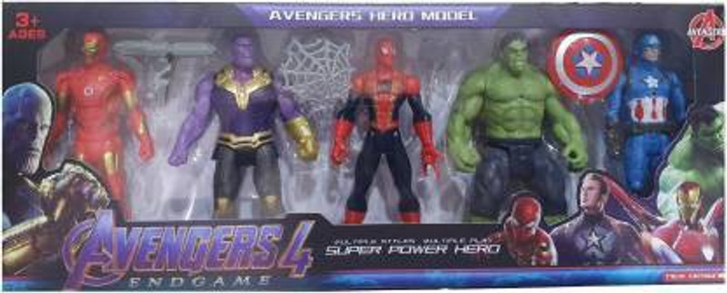 Kidz N Toys Avengers Endgame Action Figure of 5 Super Heroes(Multicolor)