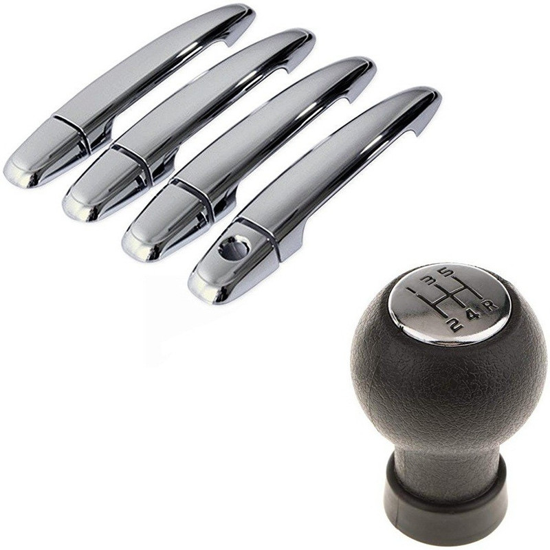 Uniqon 1 X Rubber Gear Knob, 1 X (Set of 4pc) Stylish Car Catch Cover Combo