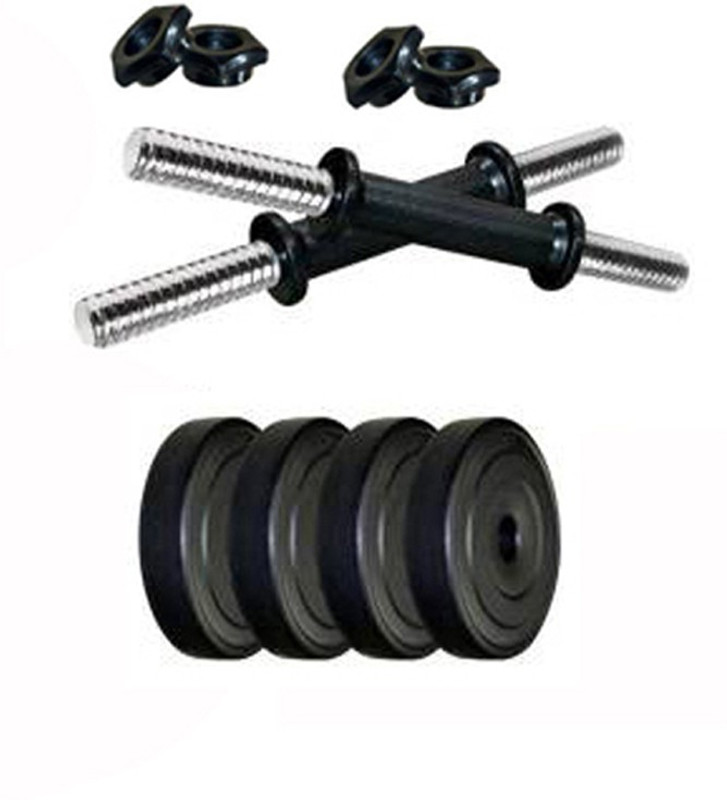 Sports Solutions 8KG PVC Plates + 2 Dumbbell Rods Adjustable Dumbbell(0.4 kg)