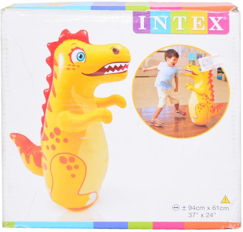 ECOM BHARAT Dragon shape hit me with air pump Inflatable HitMe Toys(Yellow)