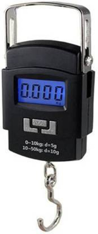 Gezok 50KG PORTABLE HANGING LUGGAGE WEIGHT MACHINE DIGITAL FOR WEIGHING HOUSEHOLD ITEM Weighing Scale(Black, Grey)