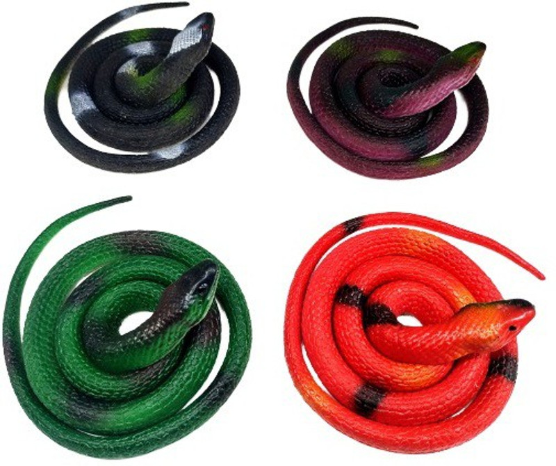 kd and sons 2 pcs Real Looking Rubber Snake Prank Toy Combo Pack of 42 inch Each Snake ( greeen + red) prank practical joke toy Gag Toy(green red)