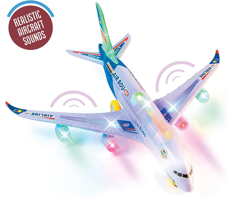 Haulsale Musical AeroPlane Airbus Bump & Go Action Toy with Sound & Light-287(Multicolor)
