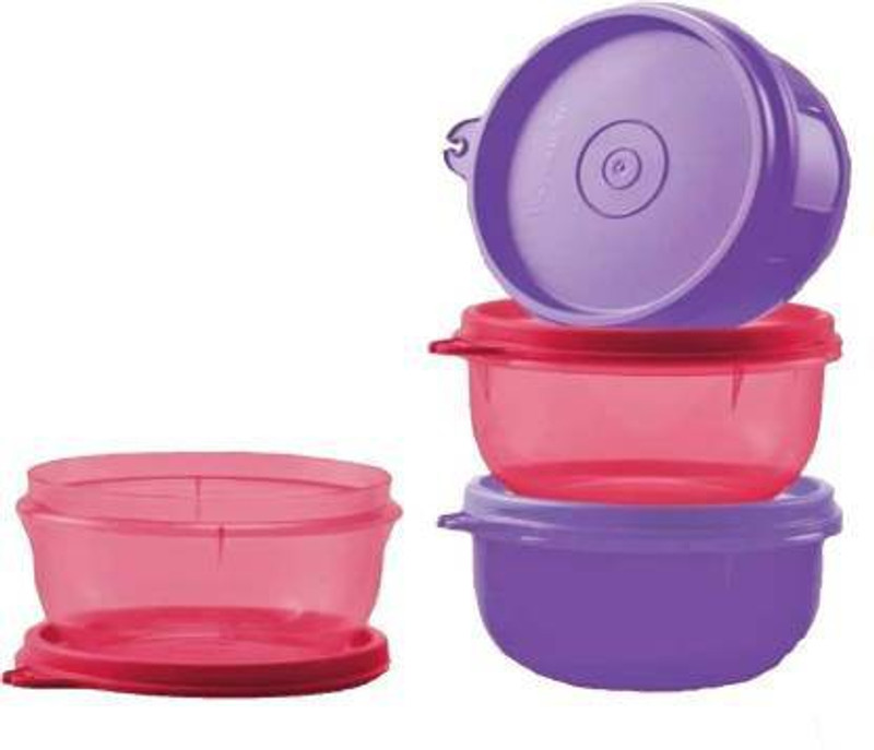 TUPPERWARE Tropical Twins Lunch Box 4 Containers Plastic Office Lunch Box(250 ml)