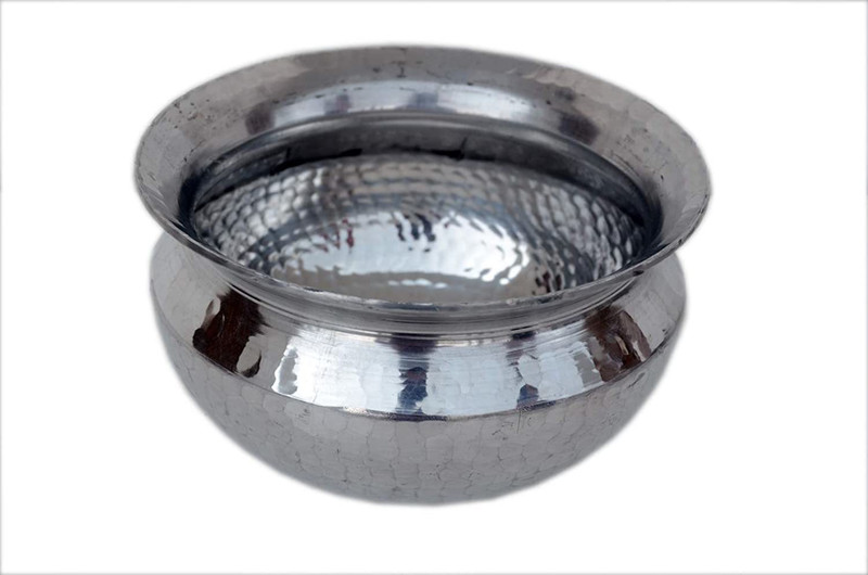 EGLOB Aluminium Handi/Sipri with Hammered Shinny Finish for Cooking, 1.5 L (Silver) Handi 1.5 L(Aluminium)