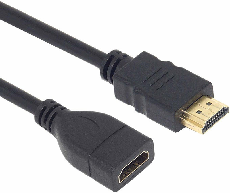 IKIS TV-out Cable HDMI Male to Female Extension Cable Support 4K 3D Resolution HDMI Extender for Xbox, PS3/PS4, Blu Ray Player, HDTV, Laptop/PC (50 cm)(Black, For TV)