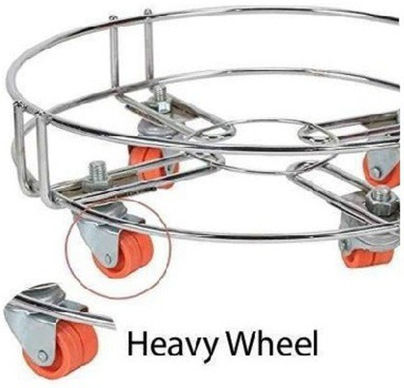 ULTRA URBANWARE Stainless Steel LPG Cylinder Trolley with Wheels Gas Cylinder Trolley(Silver)