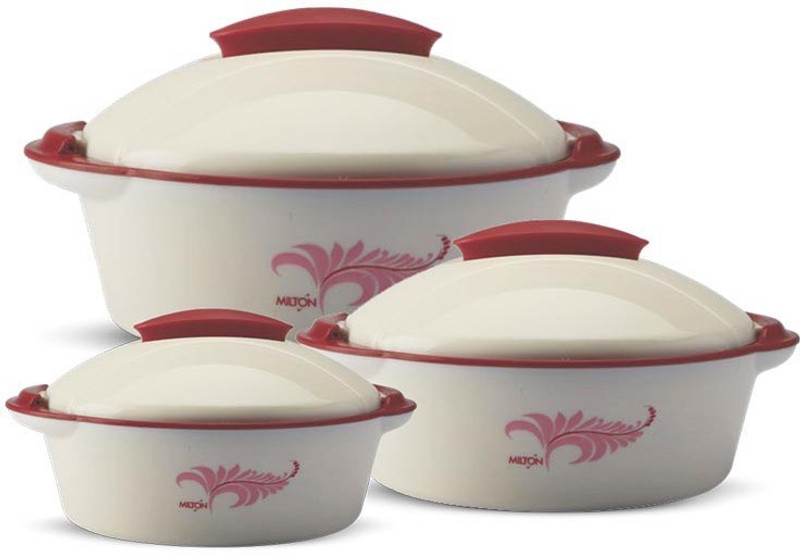 MILTON Jr Crisp Dlx Pack of 3 Thermoware Casserole Set(1.5 L, 0.5 L, 2 L)