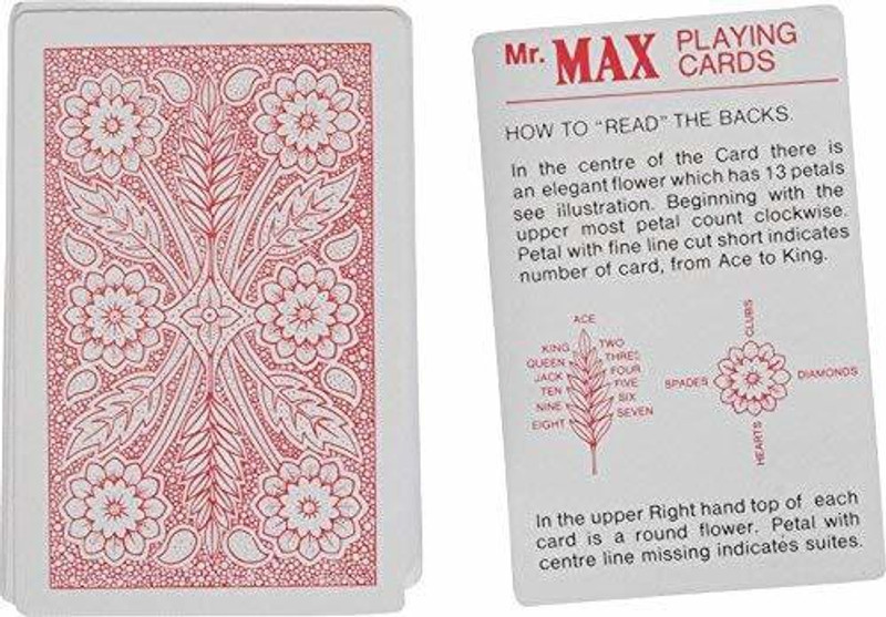 R.s.Magic Tricks Mr.Max SPY Marked Magic Playing Cards Best for Flash (Red) Card Magic(Red)