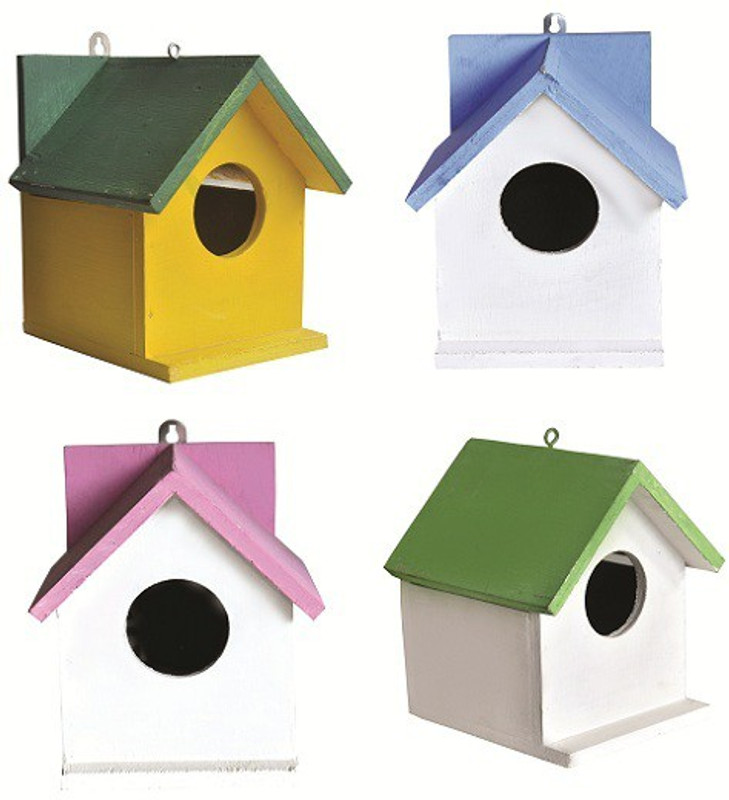 ganga enterprise Blue and White Bird House Combo of 4 Bird House(Wall Mounting)