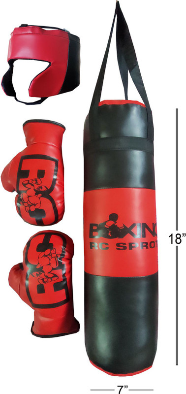 R.C sports Styx Red boxing kit for kids aged 4-8 yrs with punching bag | gloves | Headguard Boxing