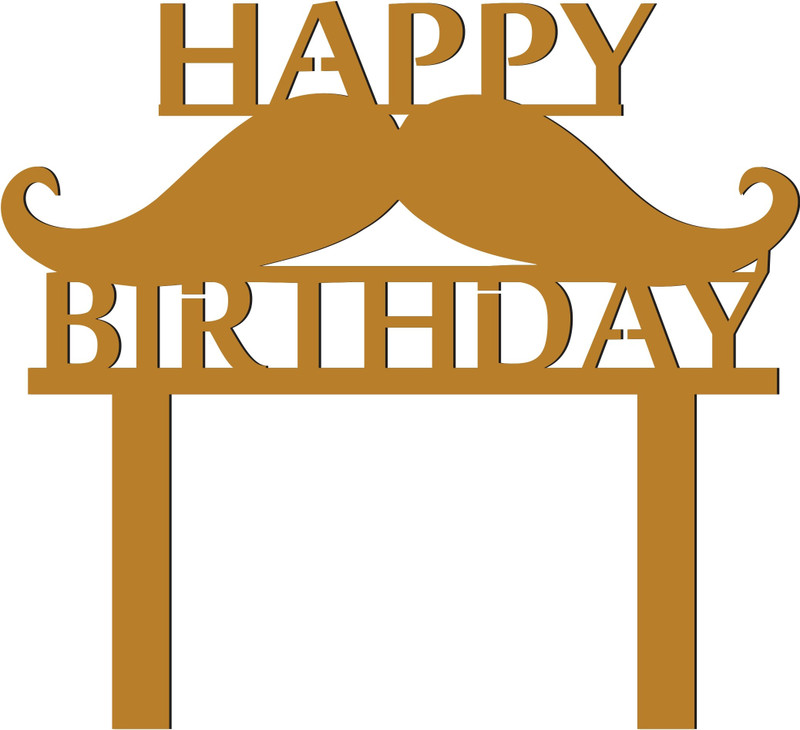 SUDARSHAN STICKER Cake Topper Cake Topper(Gold Pack of 1)