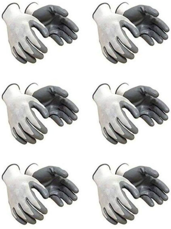 HM EVOTEK Nylon Anti Cut Resistance Hand Gloves (6 Pair) Re-usable and Washable,Industrial use, use for Kitchen, Gardening, Metal Sheet, Agriculture, Construction etc Gardening Shoulder Glove Gardening Shoulder Glove