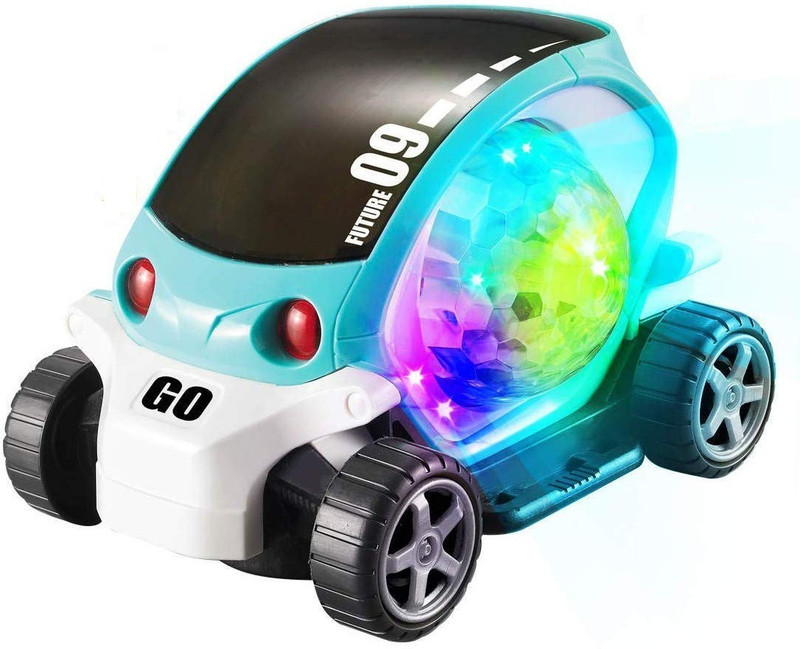GoodsNet 09 Future Musical Stunt Car Rotate 360° with Flashing Light & Music09 Electric Cars Toy for Boys Girls with Lights Music Toys Gift for 3+ Years Learning Kids Toy Future 09 Go Car with Lights & Music (Multicolor)(Multicolor)