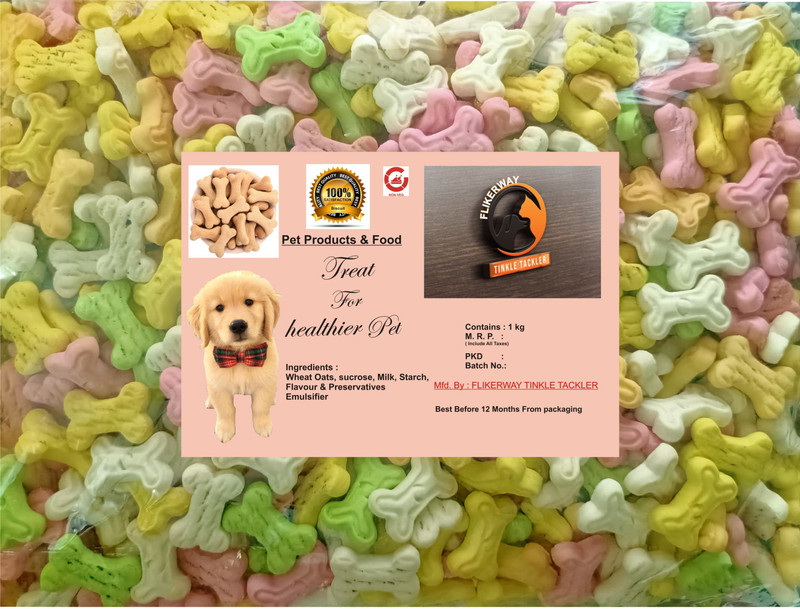 Flikerway Tinkle tackler Freshly Baked Puppy Biscuit Puppy Cookies Mix Flavor Chicken Biscuit Chicken, Milk, Egg, Strawberry, Lamb Dog Treat (1 KG, Pack of 1) Egg, Chicken, Lamb, Milk, Strawberry, Chicken Dog Treat(1 kg)