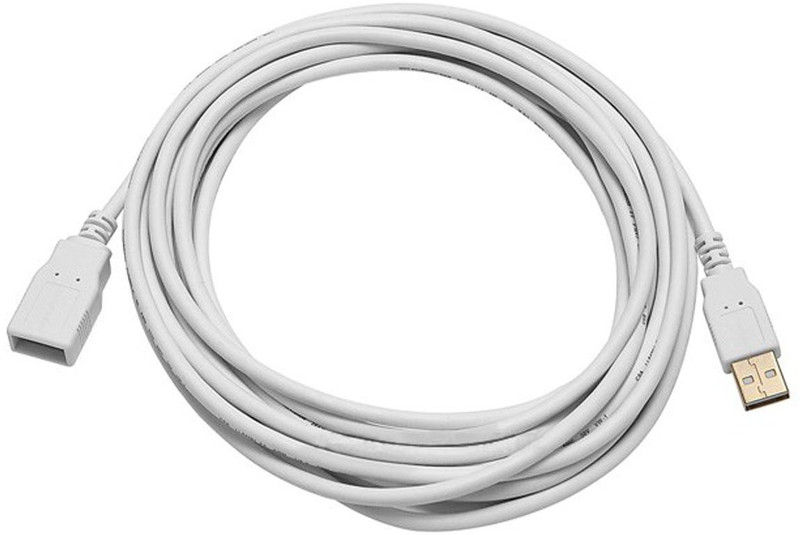 TERABYTE Reversible USB 2.0 2 A 2.75 m 2.75 Meter USB Extension Cable USB Male Port to USB Extension Female Port 3.0 Data Transfer Cord Extension Cable(Compatible with Projector, Laptop, PC, Tablet, White, One Cable)