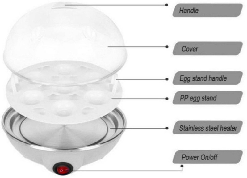 Techobucks Egg Boiler Steam Heavy Cooker/ Egg Boiler Machine EGC 16 Egg Cooker(Multicolor, 7 Eggs)
