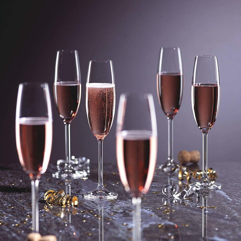 MOOZICO (Pack of 6) Crystal Wine Glass Glass Champagne Flute Glass, Wine Glass, Set of 6 Pieces, Clear Long Wine Glass Set (PACK OF 6 ) Glass Wine Glass(170 ml, Glass, Clear)