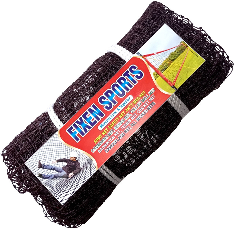 Fixen Badmintion Net Saiz 21x2.5 Feet 4 Said tape 2 Said Dori Badminton Net(White, Brown)