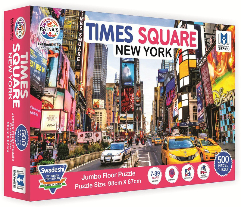 Ratnas Premium Quality New York Times Square 500 Pieces Jumbo Floor Jigsaw Puzzle (Size: 98 cm * 67 cm)(500 Pieces)