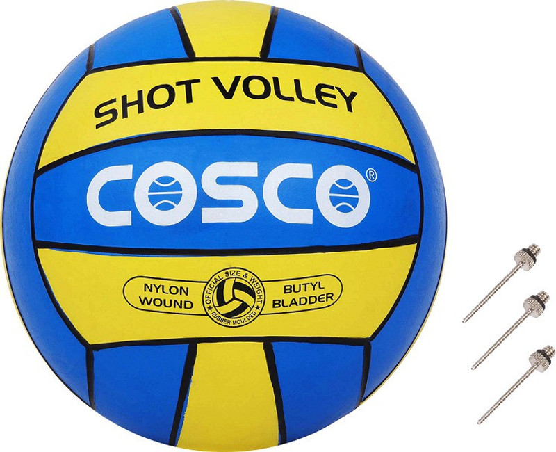 COSCO Shot Volleyball With 1 Needle, Shot Volley Volleyball - Size: 4(Standard, Pack of 2, Blue)