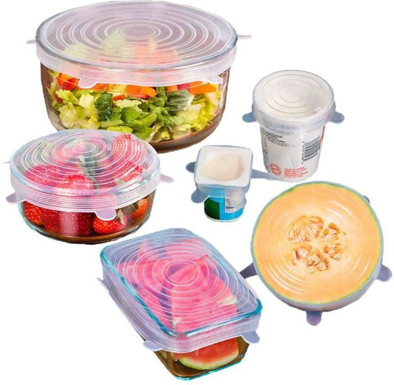 AARAV CREATION silicon lids . 2.6 inch, 3.8 inch, 4.5 inch, 5.7 inch, 6.5 inch, 8.5 inch Lid, Pack of 5(Silicone)