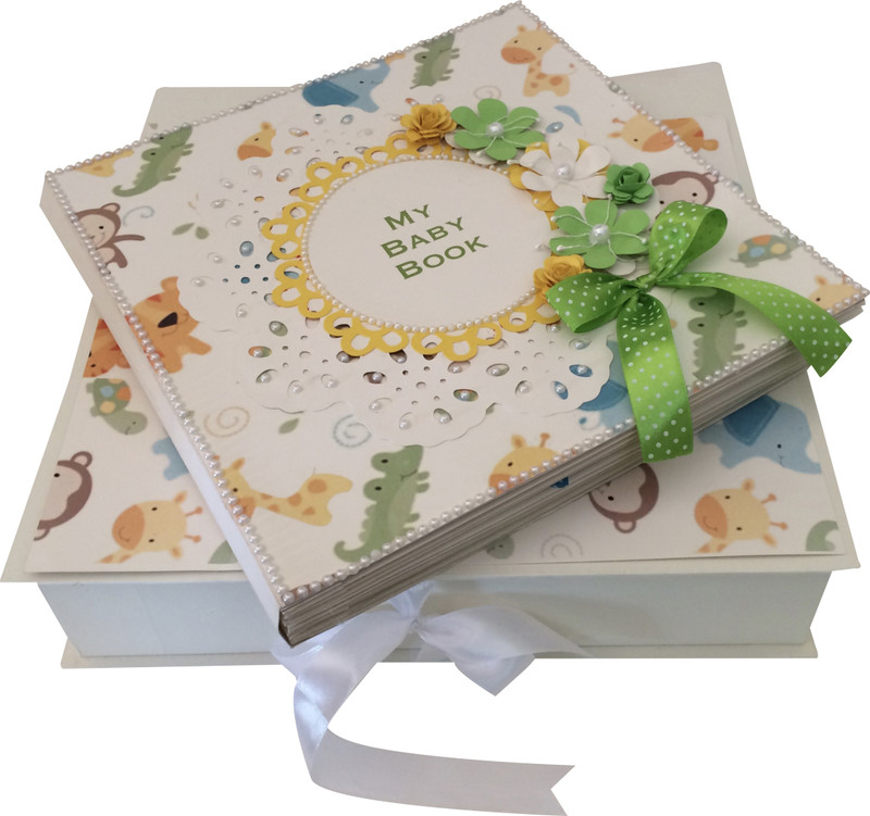 Crack of Dawn Crafts Baby Scrapbook Record Book/ Gift- 10 topics Keepsake(Green and Yellow) Crack of Dawn Crafts Baby Scrapbook Record Book/ Gift- 10 topics Keepsake(Green and Yellow)