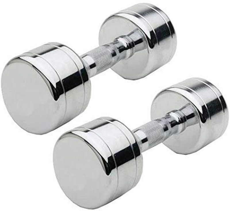 HACKERX Chrome Plated Steel dumbbells (Pack of 2) Fixed Weight Dumbbell(2 kg)