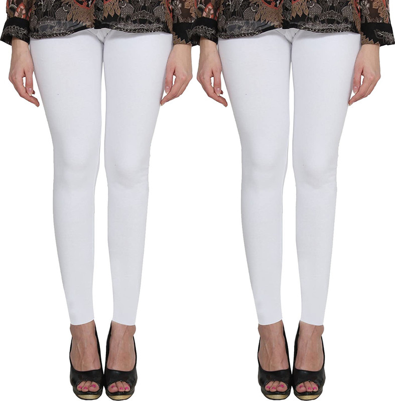 Clarita Ankle Length Western Wear Legging(White, Solid)