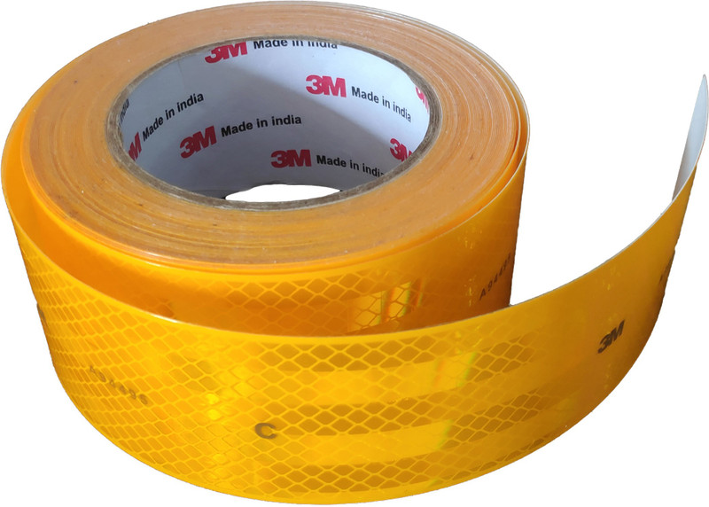 3M 2" Width x 50 Feet Length High Intensity Reflective 50.8 mm x 15.24 m Yellow Reflective Tape(Pack of 1)