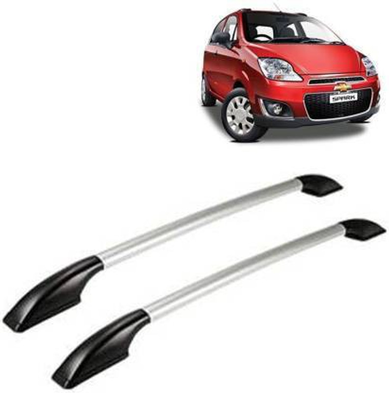 Shopone Exclusive Car Stylish Drill free Roof Rails Black & Silver For Chevrolet Spark Car Side Beading (Black, Silver) Car Air Vent Trim(Pack of 2)
