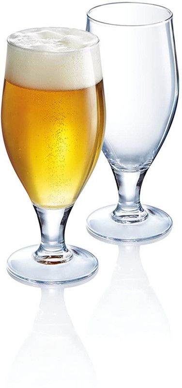 Incrizma (Pack of 2) Glassware - Imported Stemmed Beer Glass, Pack of 2, 380ml Glass Set Beer Glass(380 ml, Glass, Clear)