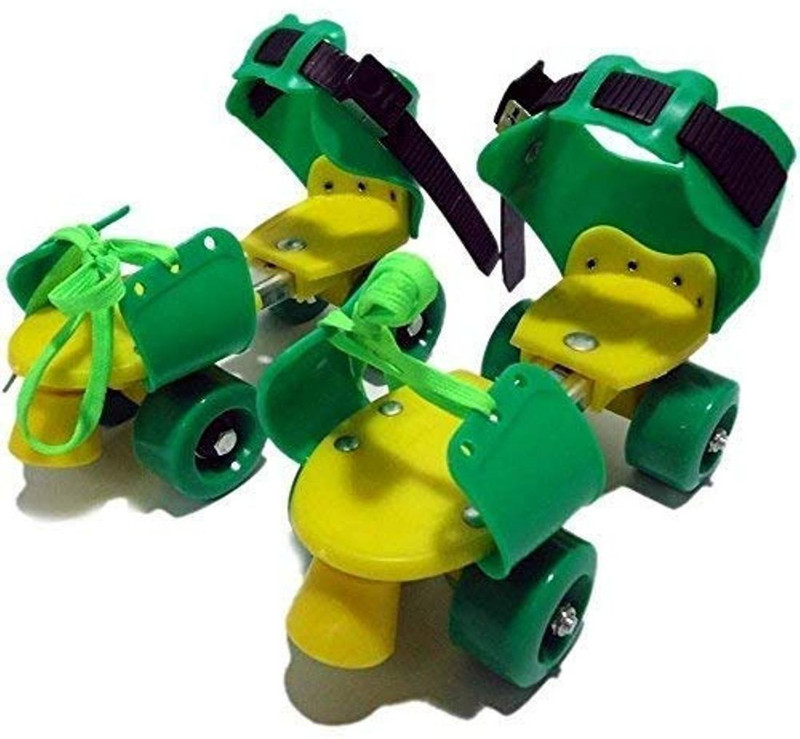 Prisha Enterprise Roller kids small baby dry Skates with Front Break for Kids Age Group 4-8 Years Adjustable quard Skating Shoe Quad Roller Skates Quad Roller Skates - Size 4 to 8 UK Quad Roller Kids Size 3 UK - 6 UK(Adjustable, Training, Multicolor)