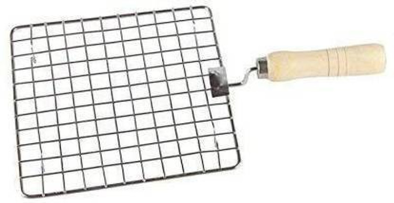 koda Barbeque Jali Roti Roast Grill Papad Roaster Chapati Toast Grill Wooden Handle Paneer Tandoor Net 1 kg Roaster(Silver)