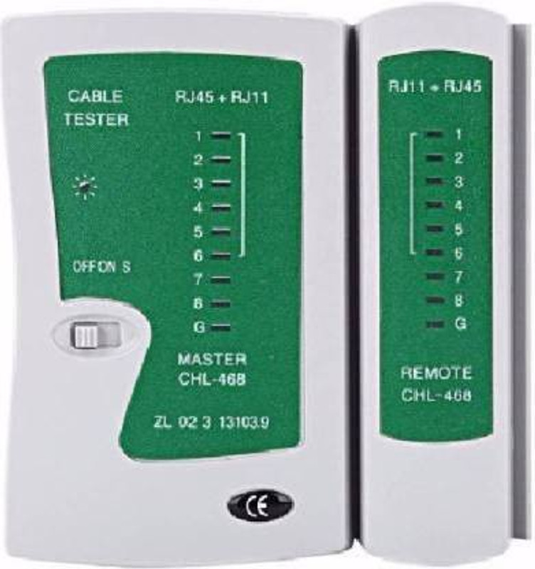 Cpixen Multi-Functional LED Network Cable Tester LAN Tester for RJ11, RJ12 and RJ45 Network Interface Card(Green, White)