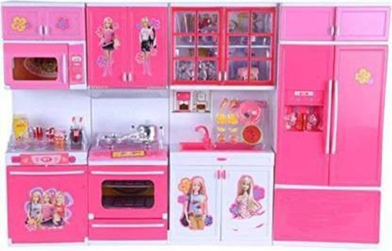 ddbm Dream House Kitchen Set Kids Luxury Battery Operated Kitchen Super Set Toy With Light And Sound Carry Case