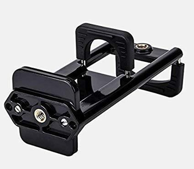 SUPERNIC Mobile Phone Selfie Double Clip Bracket Holder Tripod Monopod Stand Mount Adapter for Ipad Pad Phone Multifunction Tripod(Black, Supports Up to 100 g)