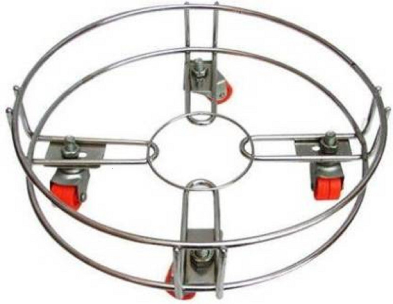 UPTOP Stainless Steel Rustproof Cylinder Stand Trolly Silver Colour ( 4 Wheels Trolly ) Gas Cylinder Trolley(Steel)