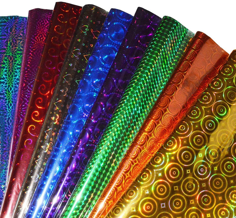 kigs enterprise Pack of 25 Sheets Plastic Holographic Metallic Colour Paper Wrapping Sheets Especially for Gifts for Loved, 24x17-inch 25-Sheets (Multicolour) (Pack of 25) Paper Gift Wrapper(Multicolor)