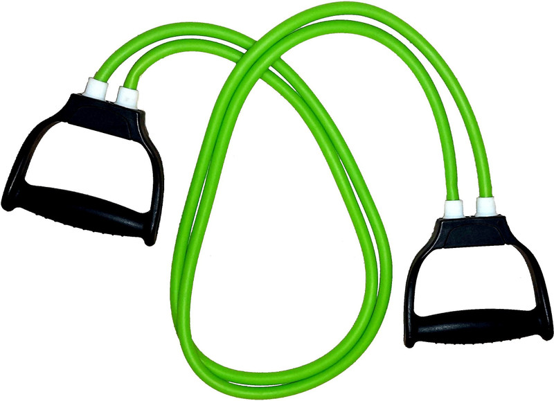 Bizinto Gym and home workout double resistance tube for body toning exercise Resistance Tube(Green)