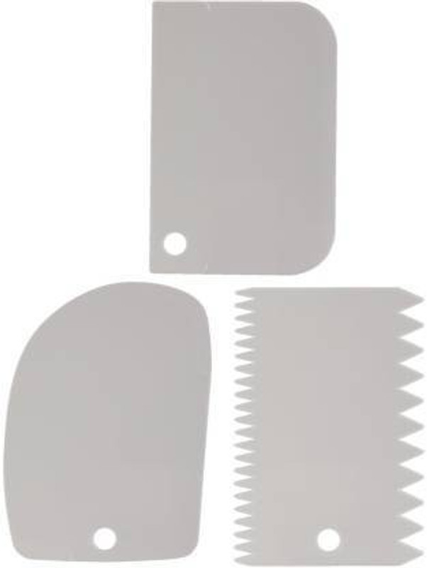 sell net retail 3 pc Cake Polisher & Smoother White Kitchen Tool Baking Comb(Plastic Pack of 3)