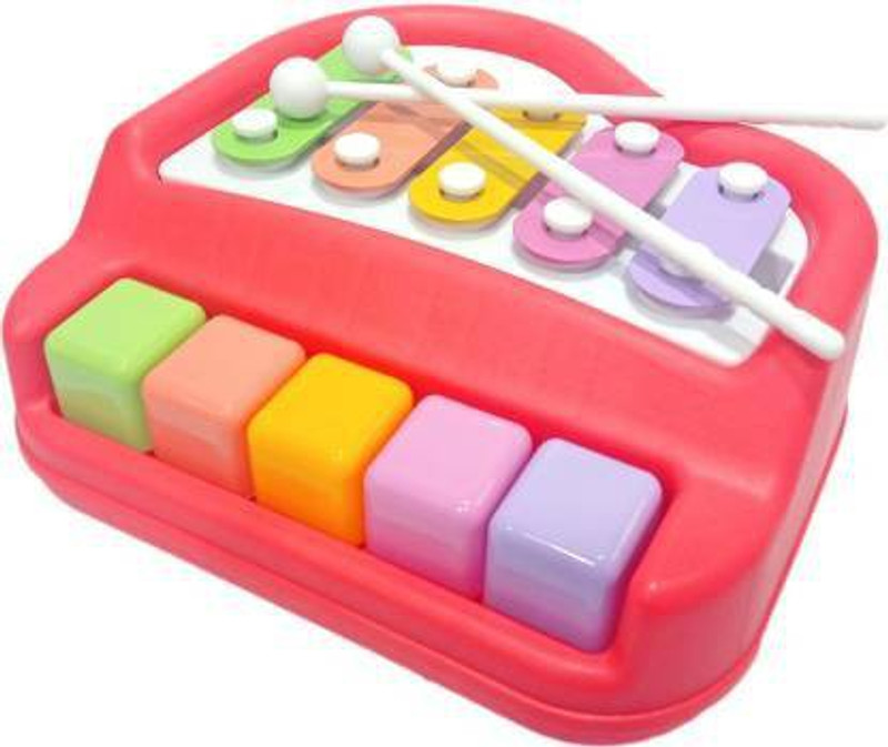 Radha-Kripa Xylophone + Piano Musical Toy with 2 Mallets(Multicolor)