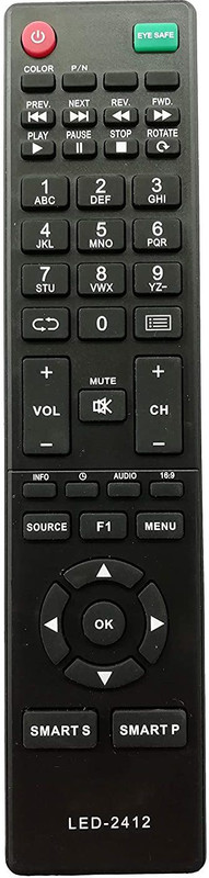LipiWorld LED-2412 LCD LED Smart TV Compatible for Intex Remote Controller(Black)