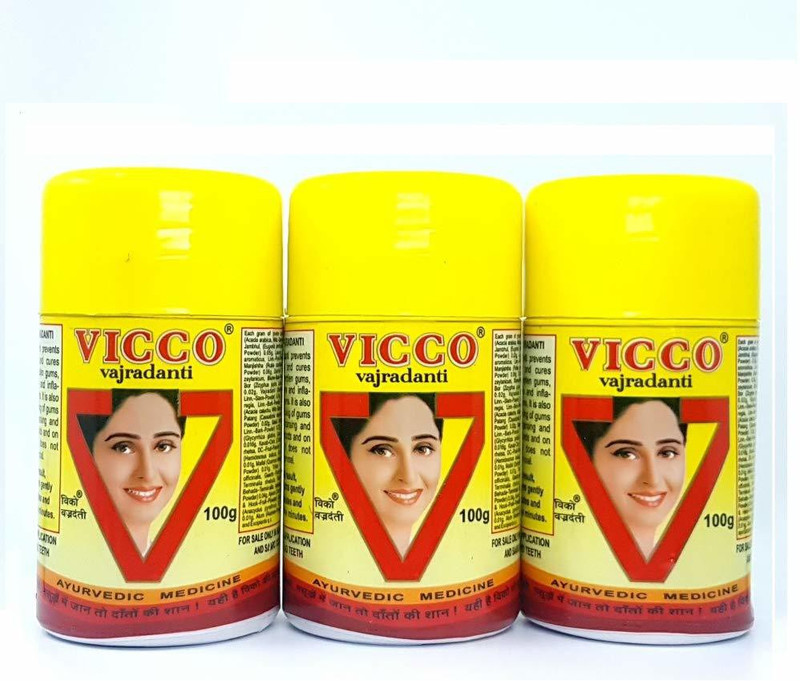 VICCO Vajradanti Powder 100g Pack of 3(300 g, Pack of 3)