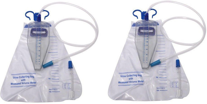 Agarwals Urometer Urine Collecting Bag (2000ML) with Measured Volume Meter (250ML) Urine Bag(2000 ml Clear)