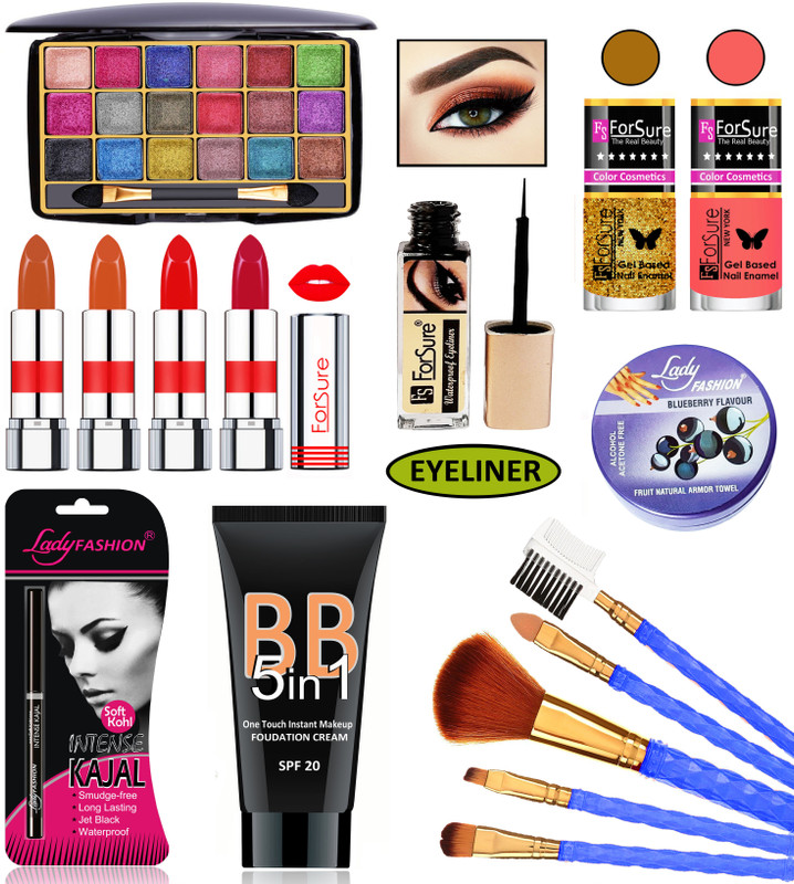 Lady FASHION Professional & Party Wear Exclusive Makeup Kit of 16 Items 09S20GT18(Pack of 16)
