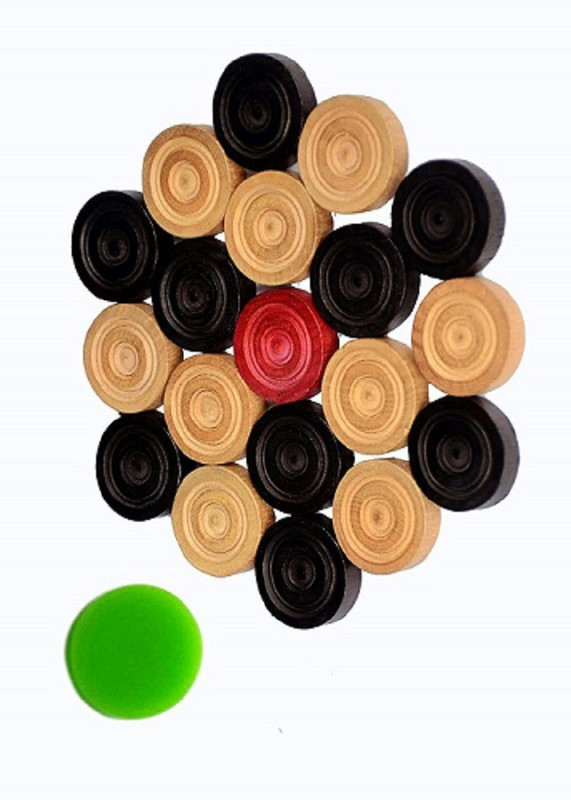 Supreme Quality Shopee Wooden Carrom Coins ( Set of 20 ) with one Striker and 1 powder Carrom Pawns(Pack of 20)
