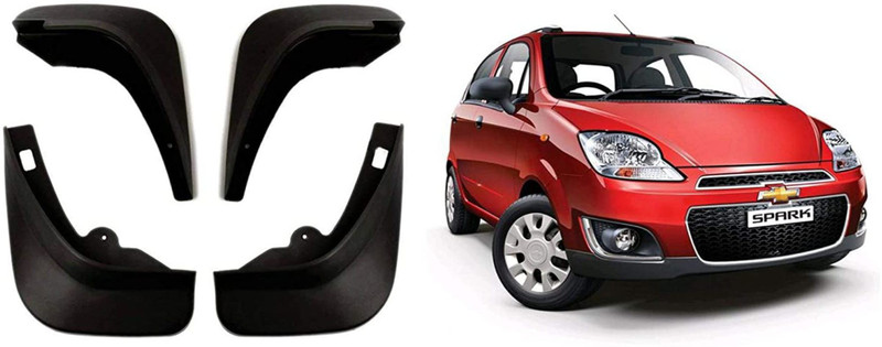 Grownshine Front Mud Guard, Rear Mud Guard For Chevrolet Spark NA(Black)